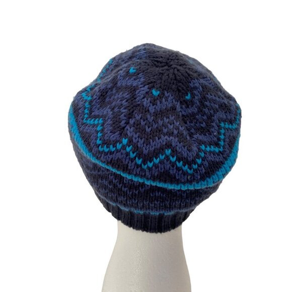 Columbia Striped Knit Beanie Cap Hat For Men & Women unisex blue tones cerulean - Picture 5 of 13